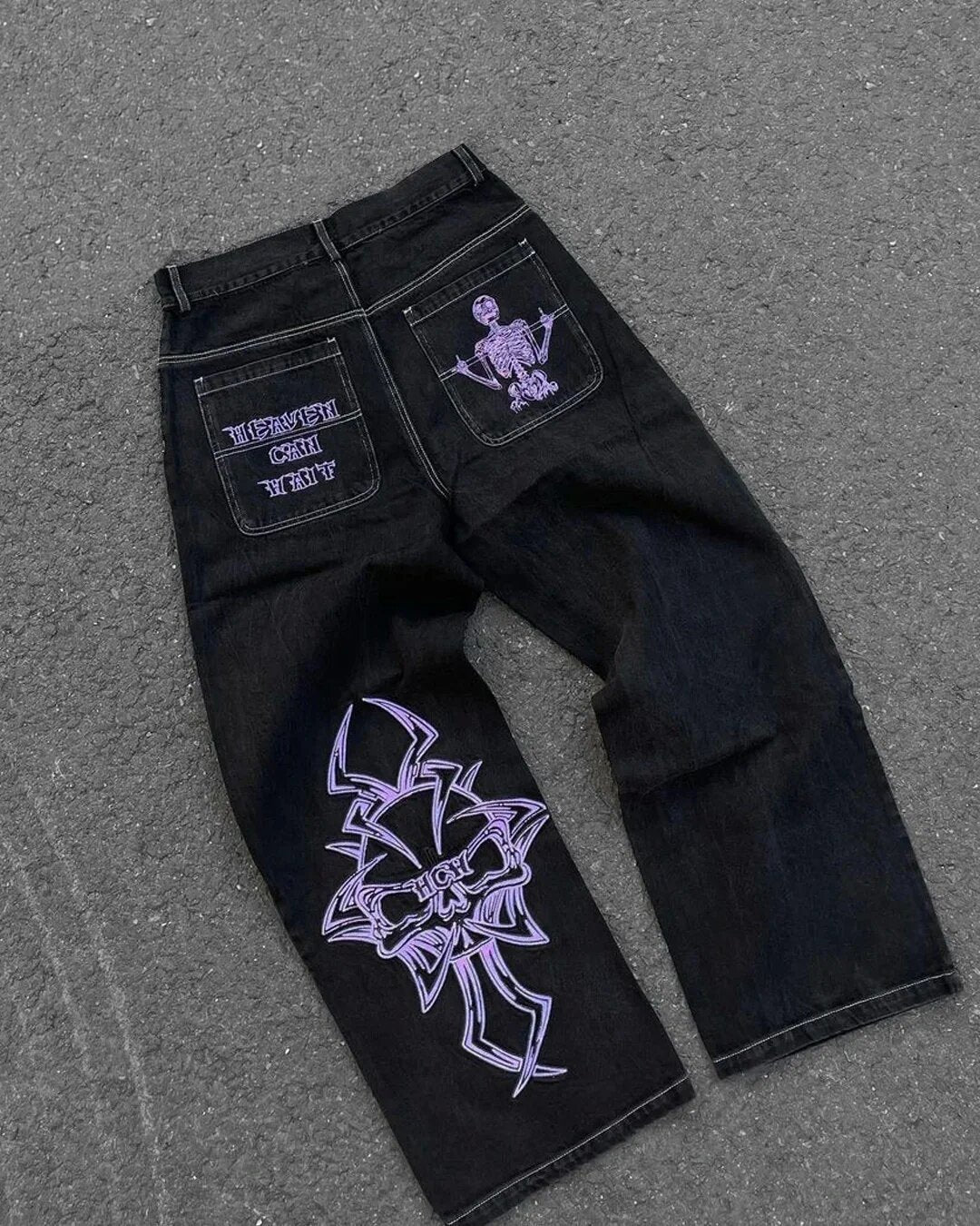Pantalones vaqueros rectos bordados para hombre