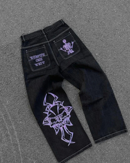 Pantalones vaqueros rectos bordados para hombre