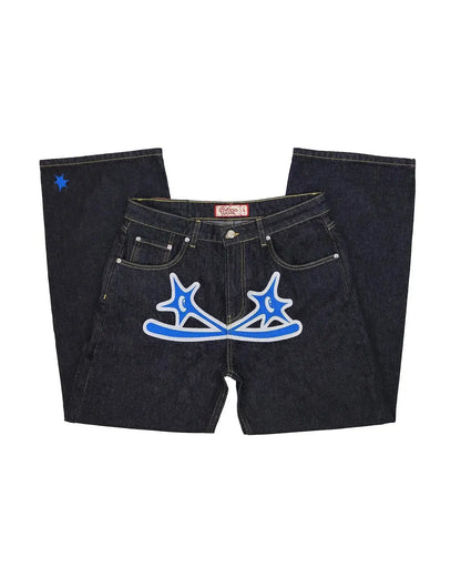 Pantalones vaqueros rectos bordados para hombre