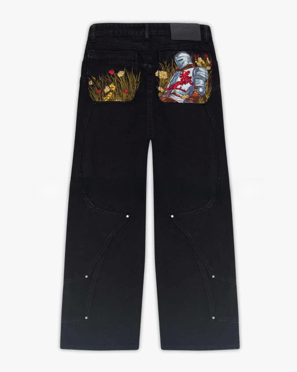 Pantalones vaqueros de pierna ancha bordados
