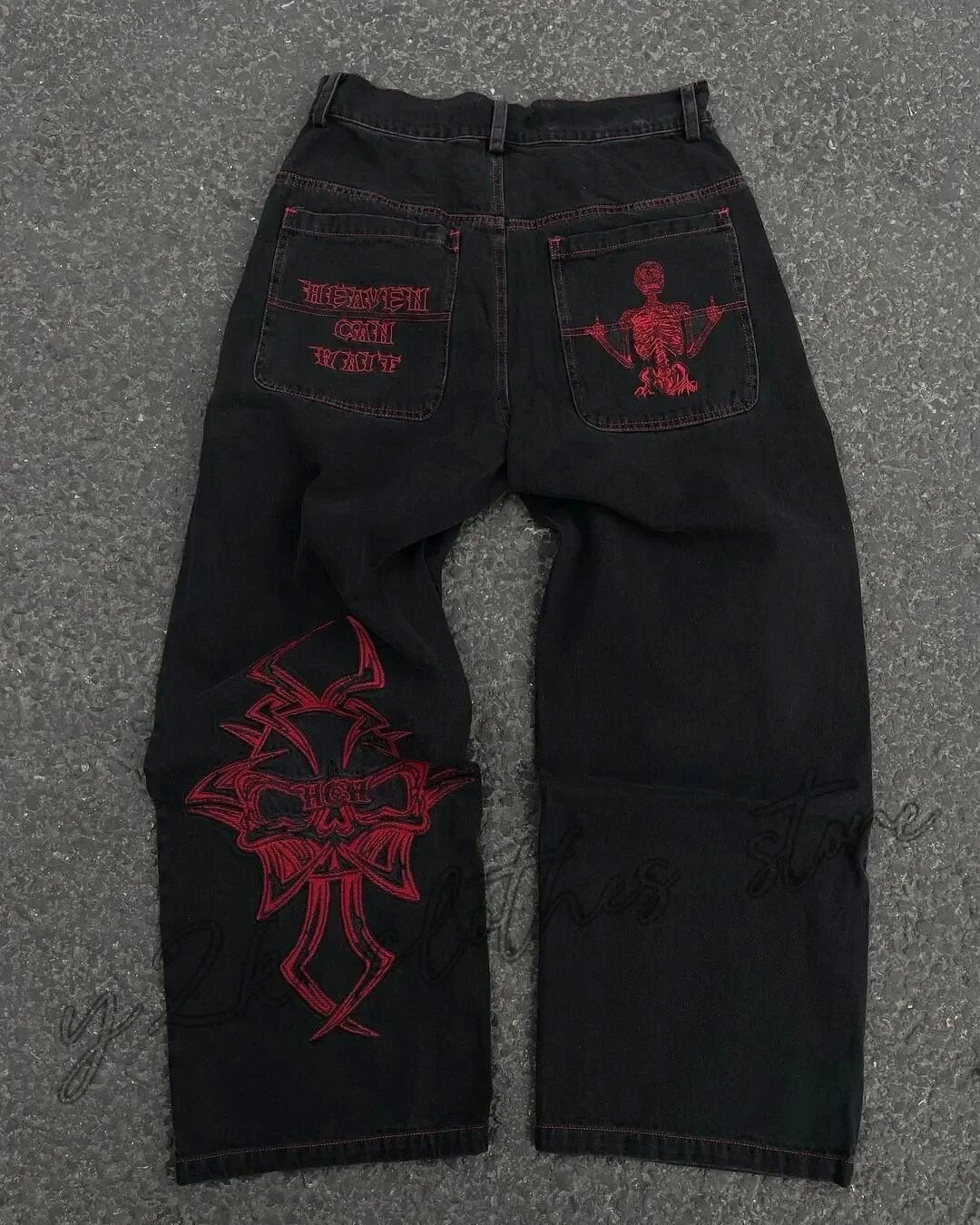 Pantalones vaqueros rectos bordados para hombre
