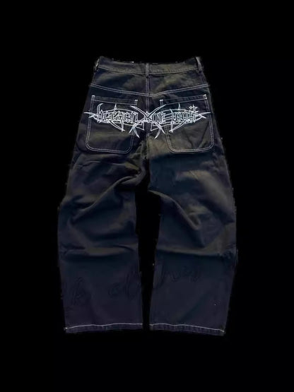 Pantalones vaqueros rectos bordados para hombre