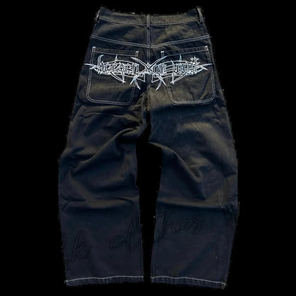 Pantalones vaqueros rectos bordados para hombre
