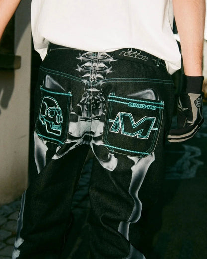 Pantalones vaqueros rectos bordados para hombre