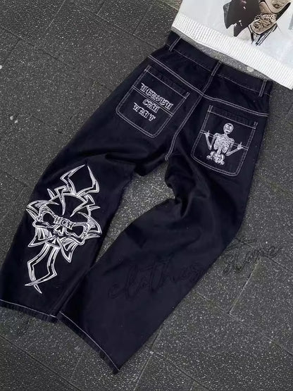 Pantalones vaqueros rectos bordados para hombre